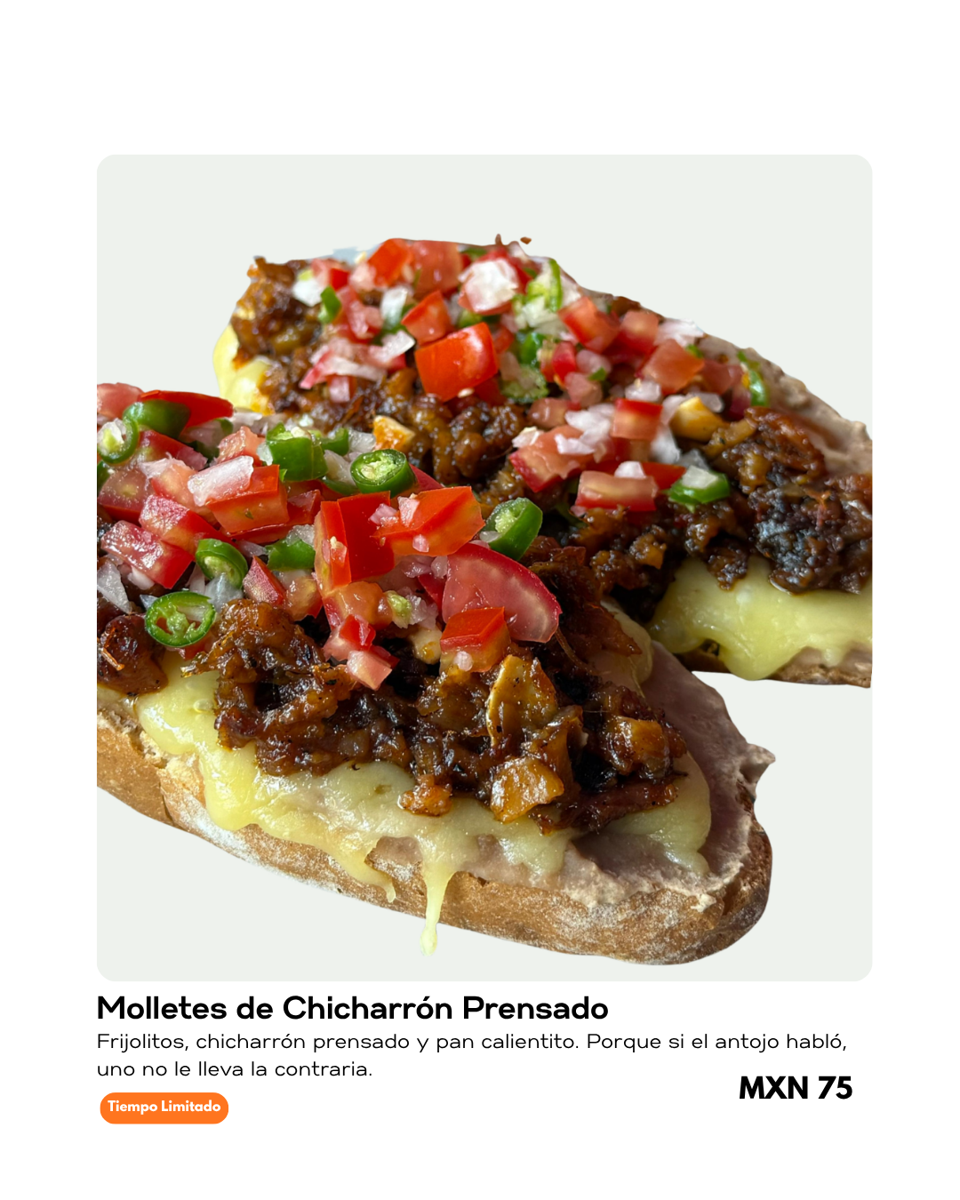 Molletes de Chicharrón Prensado