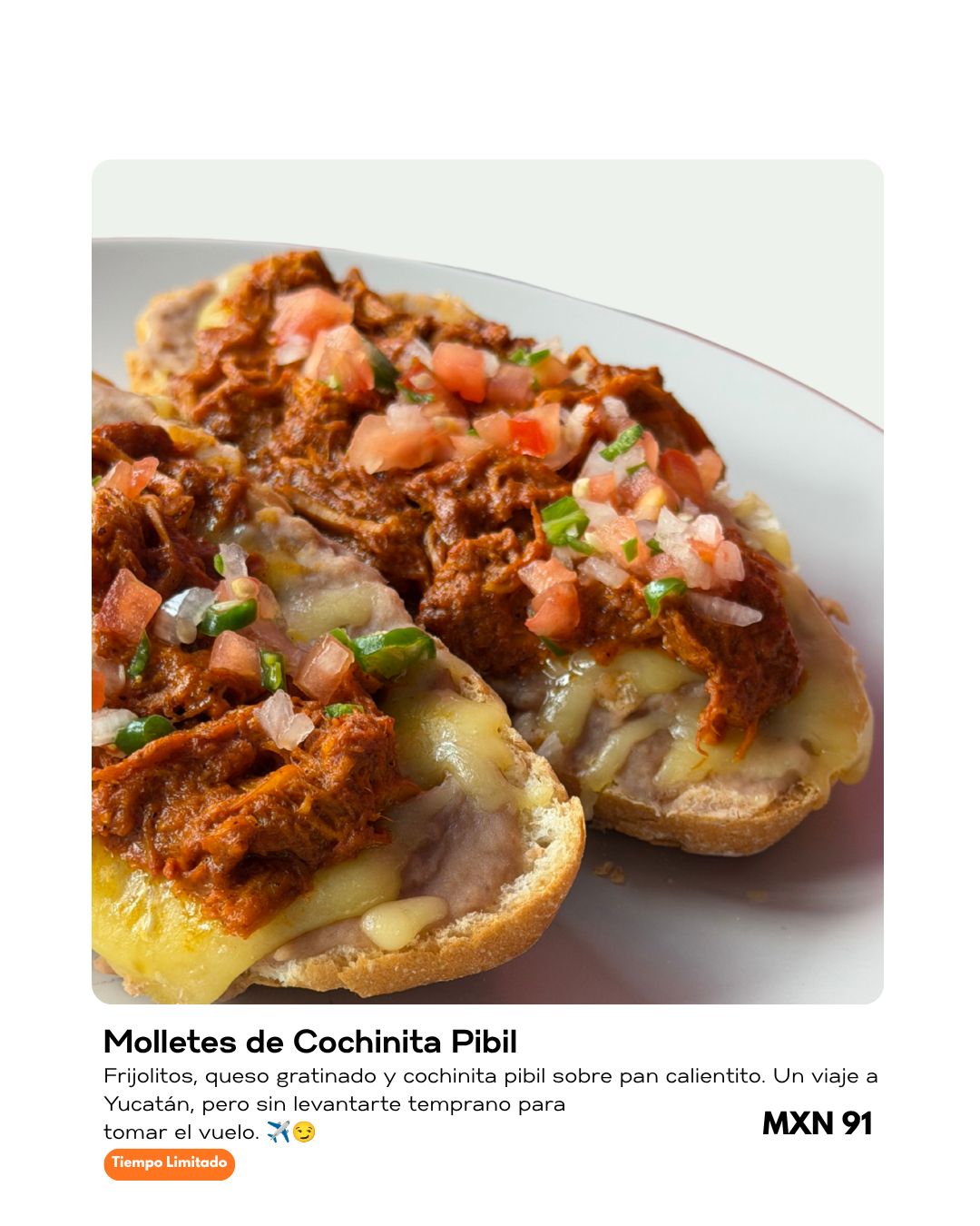 Molletes de Cochinita Pibil